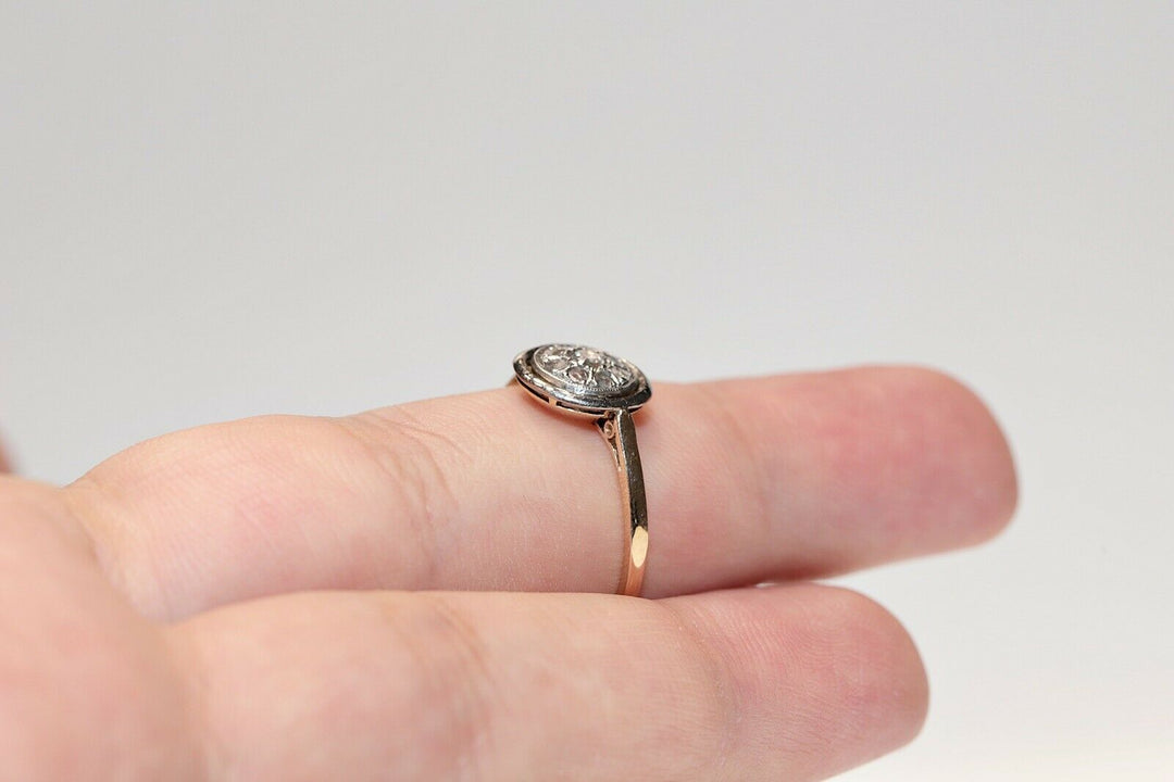 アンティーク オリジナル ヴィクトリアン 18K ナチュラルローズカットダイヤモンドのリング