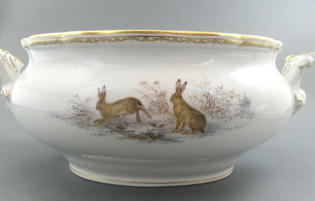 ⚔ Meissen 邁森 Terrine 00028 Volumen 3,5 Liter Wildmalerei Ridinger TOP 1.Wahl