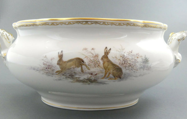 ⚔ Meissen 邁森 Terrine 00028 Volumen 3,5 Liter Wildmalerei Ridinger TOP 1.Wahl