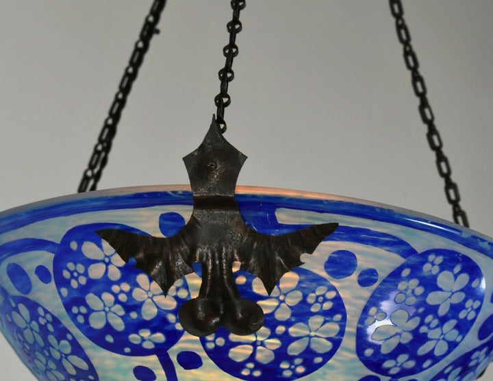 ル・ヴェール・フランセ（シュナイダー兄弟）　青のアールデコ様式シャンデリア