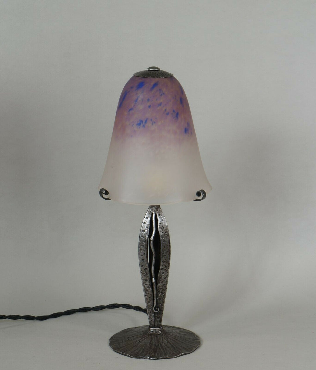 シュナイダー兄弟　フランス　1930年　アールデコ調ランプ　錬鉄製