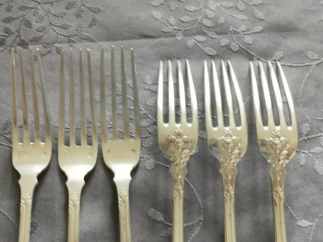 ARGENT MASSIF PUIFORCAT MODERNE FEUILLAGE 6 GRANDES FOURCHETTES DE TABLE L4