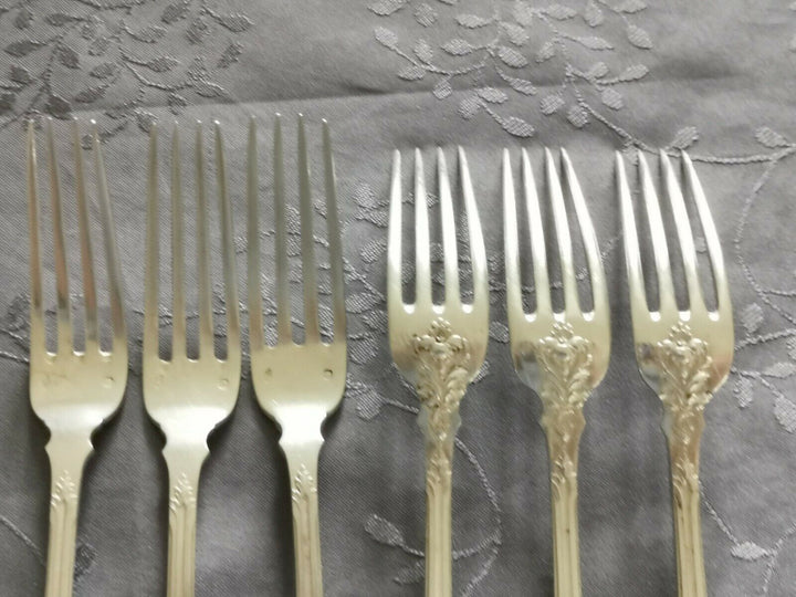 ARGENT MASSIF PUIFORCAT MODERNE FEUILLAGE 6 GRANDES FOURCHETTES DE TABLE L4