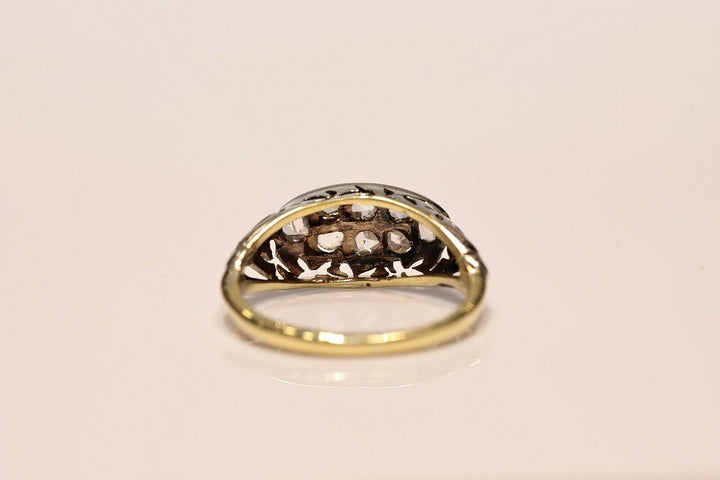 アンティーク オリジナル アールデコ 18K ナチュラルローズカットダイヤモンドのリング