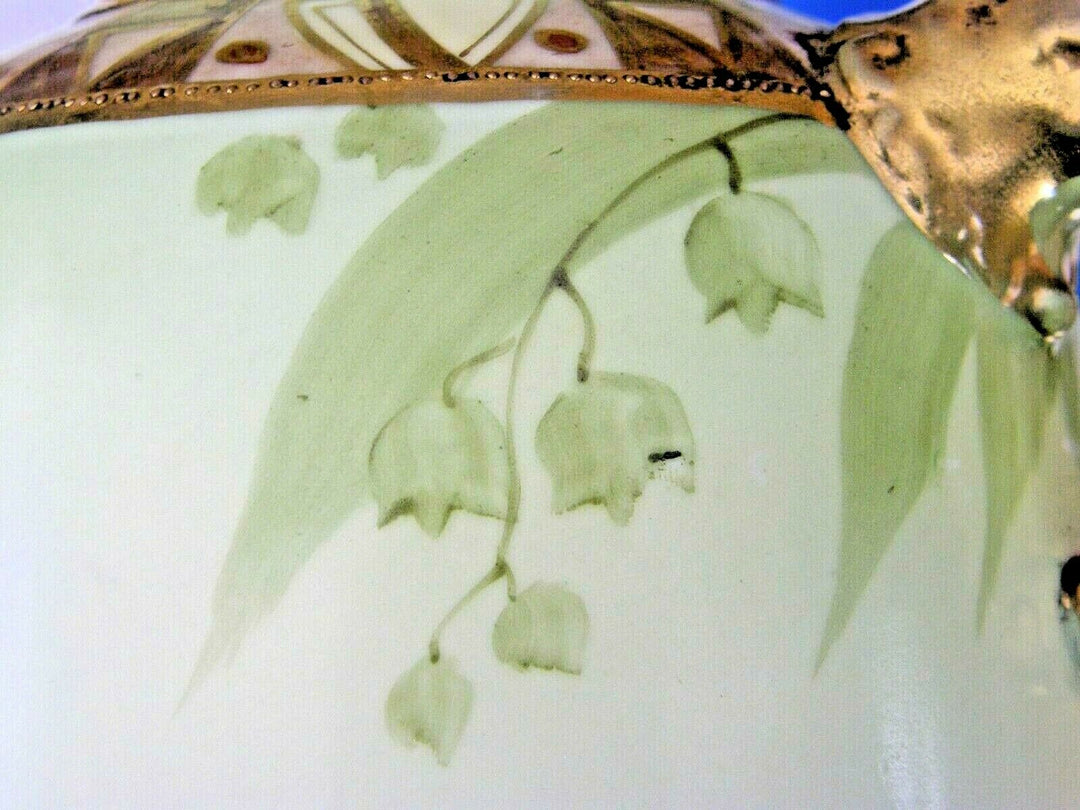 Vase-Lily of the Valley Pattern-3 Elephant Handles-Hand Painted Noritake Nippon