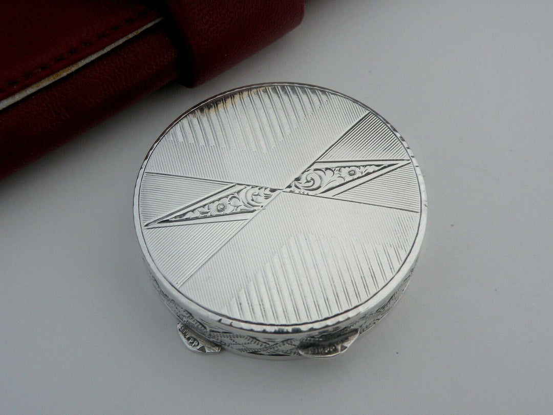 アンティークアールデコ調 スターリングシルバー 円形ピルケース