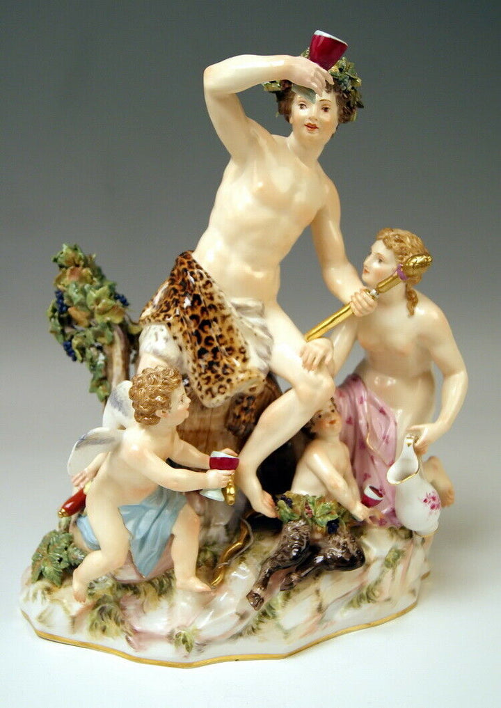マイセン MEISSEN 邁森 GRUPPE BACCHUS NYMPHE GEFLÜGELTER PUTTO SATYR NR: C35X UM 1860