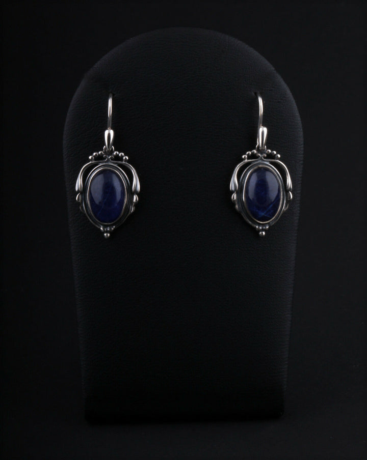 GEORG JENSEN Sterling Silver Earrings of The Year 2017 w. Sodalite / Rockcrystal