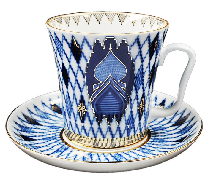 Imperial Porcelain Teacup & Saucer Lomonosov Mug LFZ Kizhi Island 12 fl oz IFZ