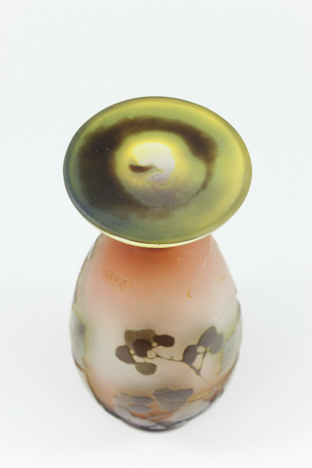 【美品】ガレ風 花瓶 ぶどう 葡萄 植物 アンティーク レトロ エミールガレ エミールガレ 圧巻の山岳湖水風景の花瓶 多色仕様の最上級品