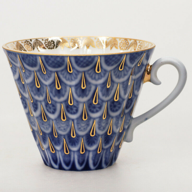 Forget-Me-Not Teacup w/ Saucer by Imperial Porcelain Russian Lomonosov LFZ IFZ