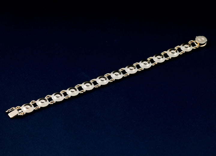 ジョージジェンセン　スターリングシルバー　金メッキ ブレスレット　ブラックエナメル　デイジー　3530909