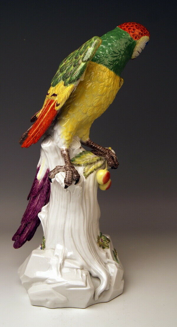 邁森 MEISSEN マイセン TIER FIGUR PAPAGEI BAUM KIRSCHEN PARROT KÄNDLER NR:77234 H:43 CM