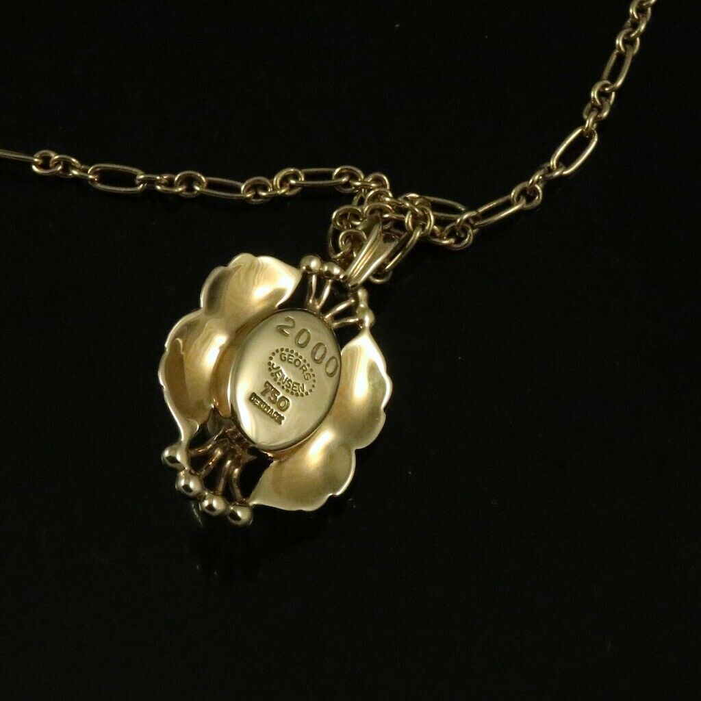 Georg Jensen. 18k Gold Millenium Year Pendant with Moonstone - Heritage 2000