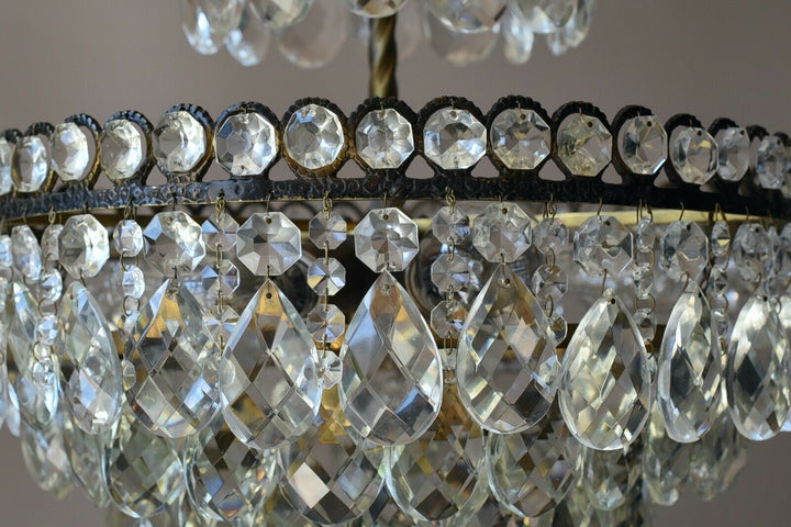 Empire Vintage Crystal Chandelier, Antique Style Lighting, French Lighting lamp