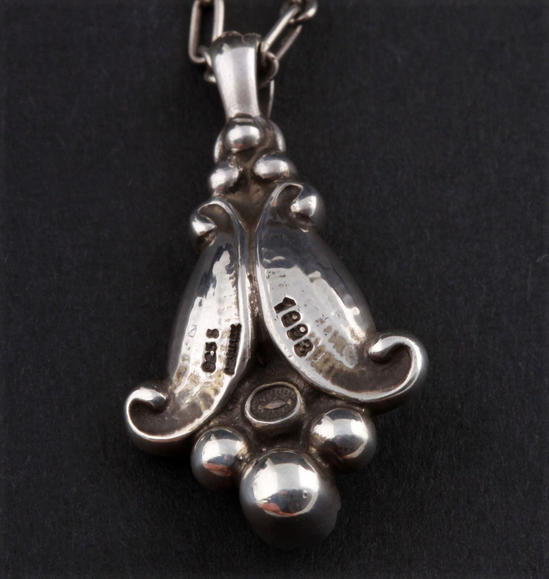 GEORG JENSEN Sterling Silver Pendant Of The Year 1993 with Amethyst. RARE!