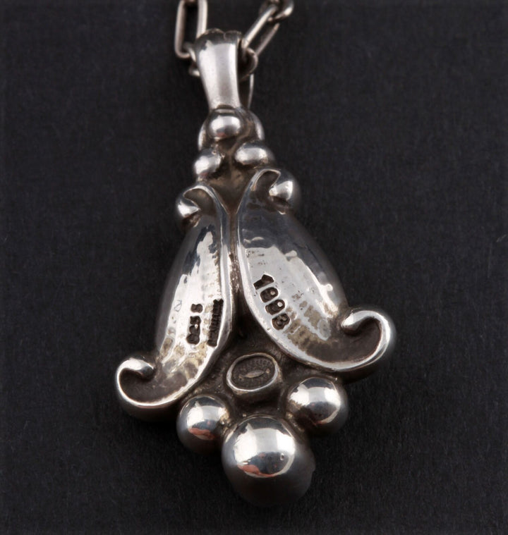 GEORG JENSEN Sterling Silver Pendant Of The Year 1993 with Amethyst. RARE!
