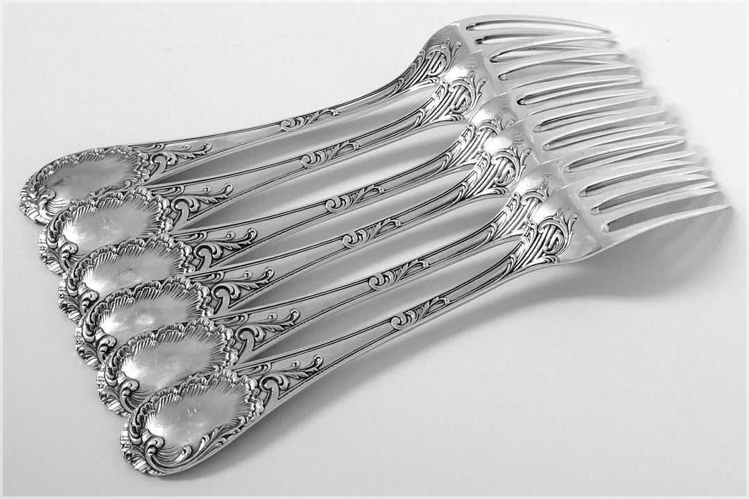 Puiforcat Fabulous French Sterling Silver Dinner Flatware Set 12 pc Rococo