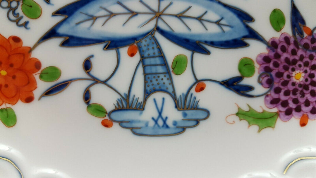 Meissen 1976 Durchbruch Teller Zwiebelmuster Royal Gold 1.Wahl 28,5cm.