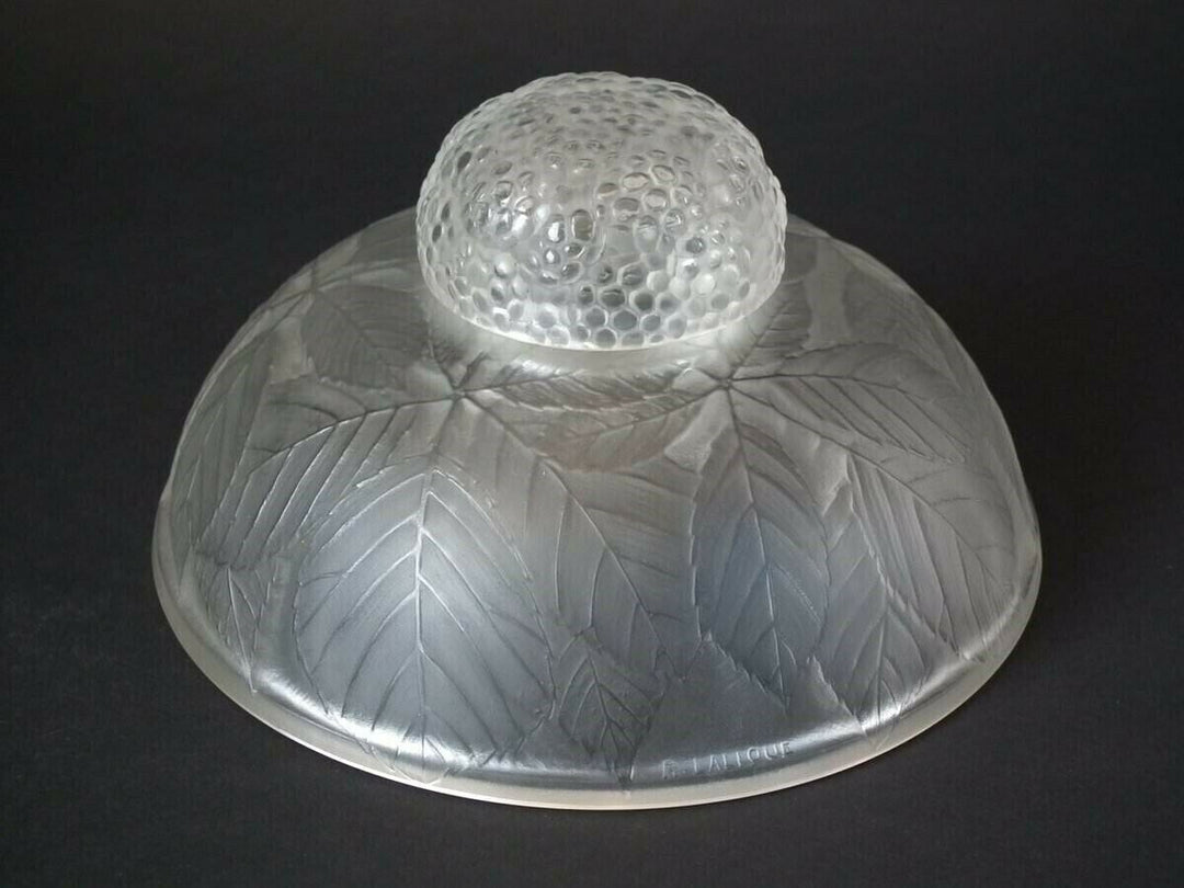 Rene Lalique Clear & Frosted Glass 'Cernay' Inkwell