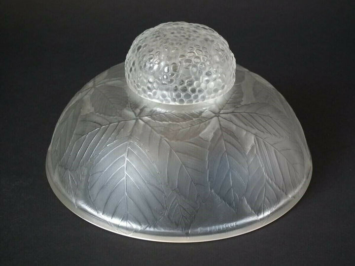 Rene Lalique Clear & Frosted Glass 'Cernay' Inkwell