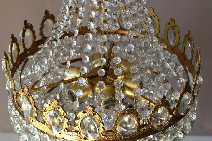 French Empire Chandelier, Antique Style Vintage Lighting, Light Lamp Pendant