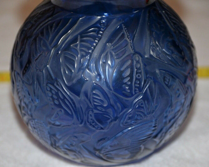 Lalique バガテル　葉と鳥の彫刻 花瓶 Lalique バガテル 葉と鳥の彫刻 花瓶 花瓶 ガラス 円柱