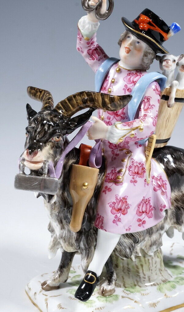 MEISSEN マイセン FIGUR SCHNEIDER ZIEGENBOCK TAILOR BILLY GOAT KÄNDLER NR:171 UM 1850