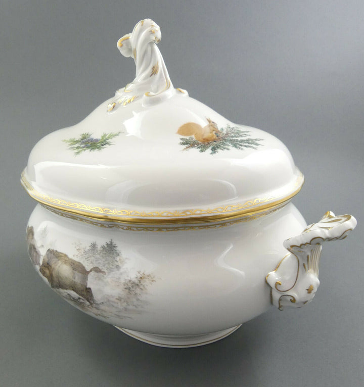 ⚔ Meissen 邁森 Terrine 00028 Volumen 3,5 Liter Wildmalerei Ridinger TOP 1.Wahl