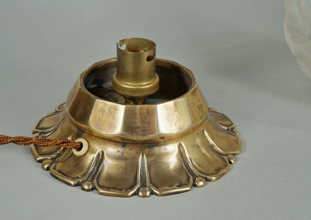 SABINO : FRENCH ART DECO LAMP 1930 ... bronze lustre globe lampe muller era 1925