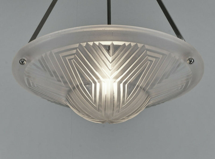 MAYNADIER : FRENCH 1930 ART DECO CHANDELIER ... lamp pendant muller era France