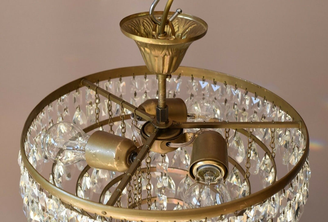 Flush Antique French Vintage Crystal Chandelier Pendant Ceiling Hallway Lighting