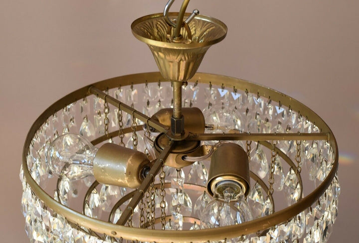 Flush Antique French Vintage Crystal Chandelier Pendant Ceiling Hallway Lighting