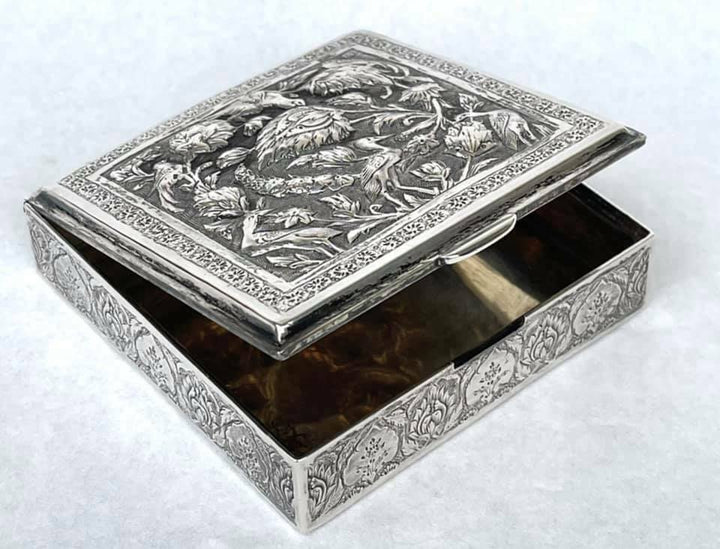 Antique Persian Sterling Silver Splendid Box Fabulous Decor