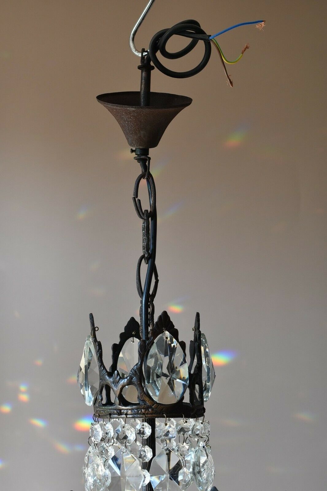 French Empire Vintage Crystal Chandelier, Antique Lighting, lamp, Home Light