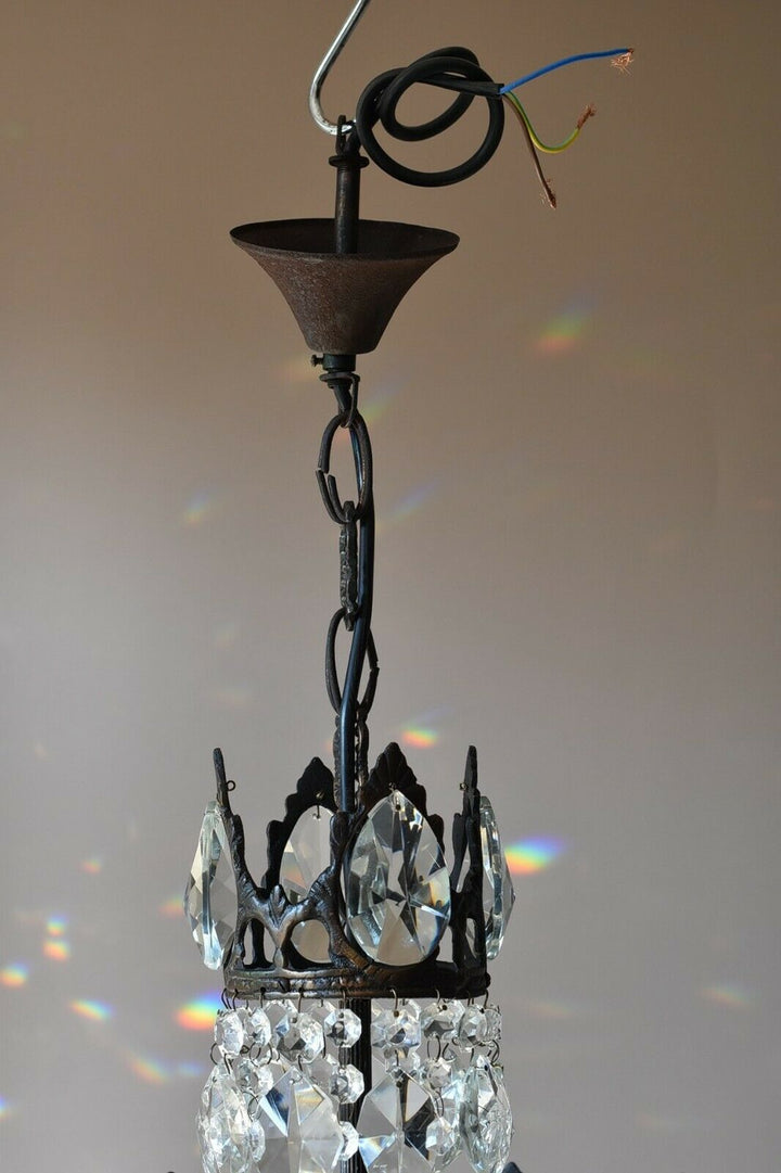 French Empire Vintage Crystal Chandelier, Antique Lighting, lamp, Home Light