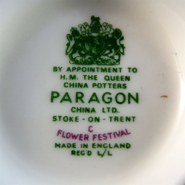 パラゴン　華凜なパープルイエローとブルーのフラワーフェスティバル　カップ&ソーサー