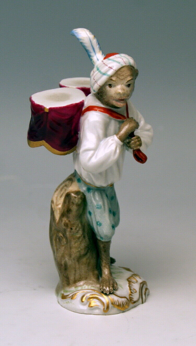 邁森 MEISSEN マイセン FIGUR AFFENKAPELLE MUSIKER MONKEY ORCHESTRA NR: 3 UM 1850