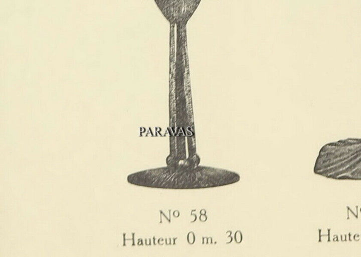 DAUM & VASSEUR : FRENCH 1925 1930 ART DECO LAMP wrought iron . muller era France