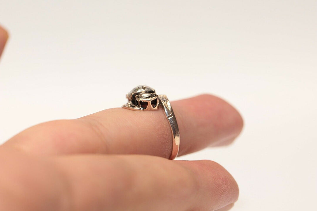 アンティーク 10K ナチュラルローズカットダイヤモンドのオスマンリング