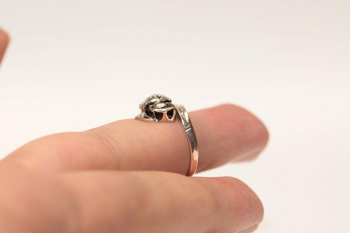 アンティーク 10K ナチュラルローズカットダイヤモンドのオスマンリング