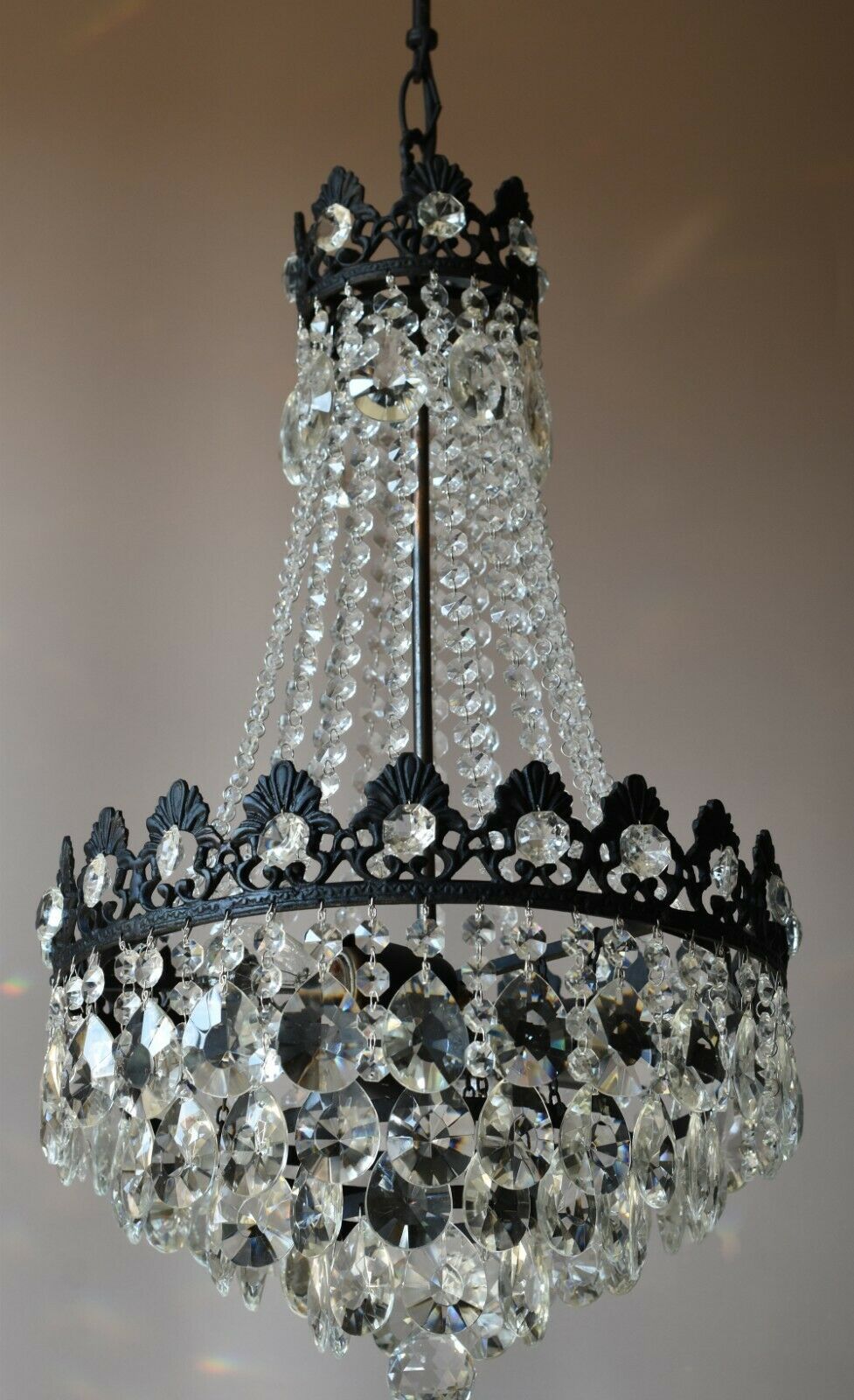 French Empire Chandelier Antique Style Vintage Hallway Lighting, Ceiling Pendant