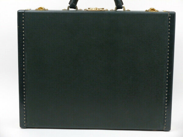 AUTH LOUIS VUITTON Taiga green HARD BRIEFCASE PRESIDENT TRUNK BAG