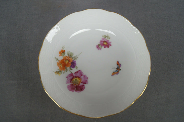 KPM Berlin Hand Painted Dresden Floral Butterfly & Gold Tea Cup & Saucer C