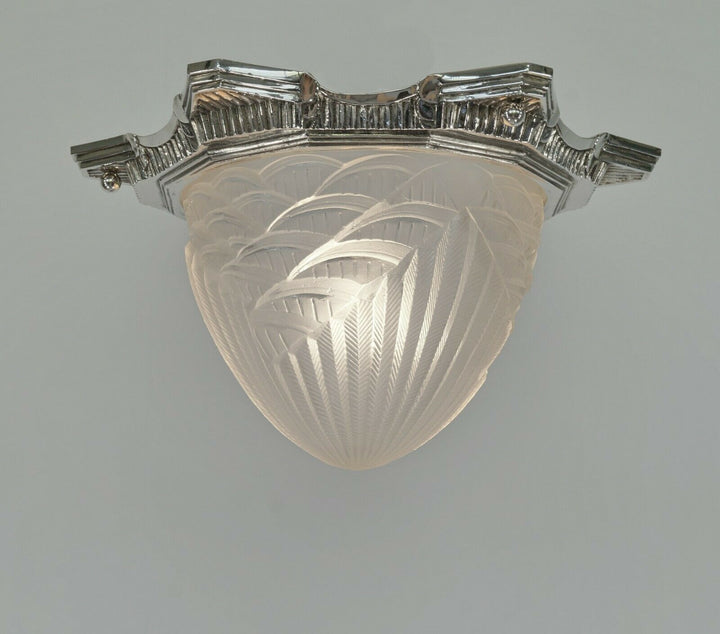 SCHNEIDER : FRENCH 1930 ART DECO FLUSH MOUNT pair available ........ lamp France