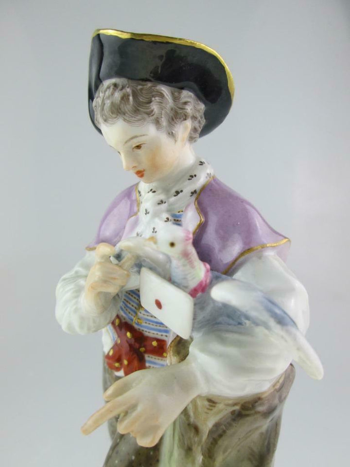 Large Antique 19th Century Meissen Porcelain Figure Shepherd Circa 1860