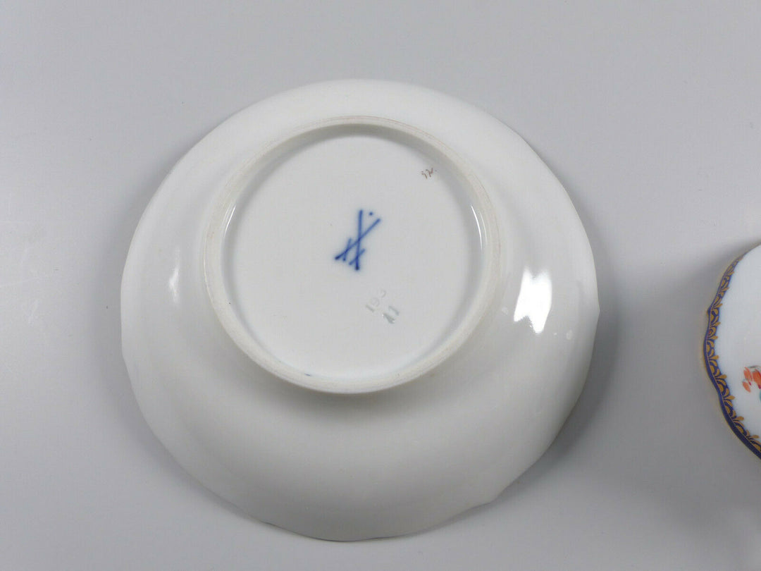 Meissen Kaffeetasse Untertasse A-Kante Blumen Bukett schräg 2. Wahl 111120