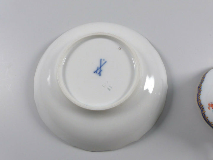 Meissen Kaffeetasse Untertasse A-Kante Blumen Bukett schräg 2. Wahl 111120