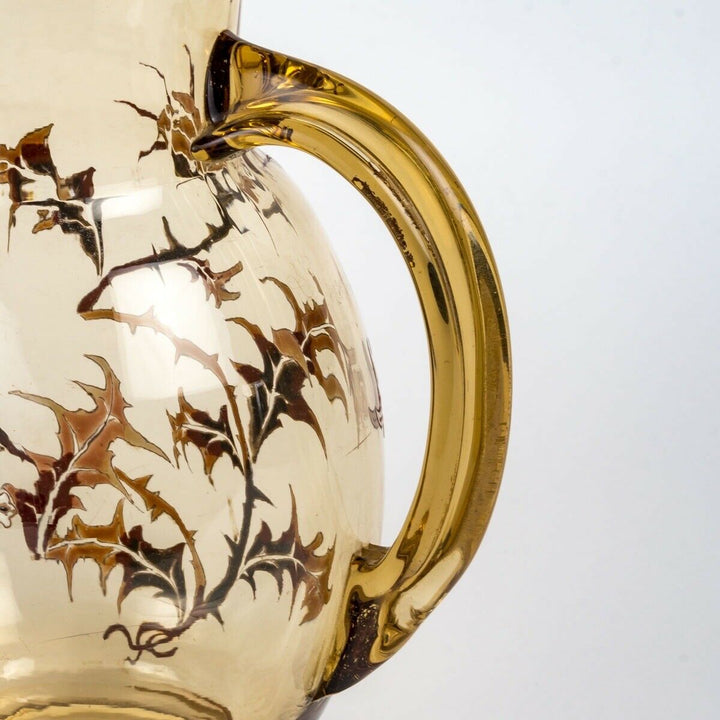 エミールガレ　初期作品　エナメルガラス　アザミの水差し型の花瓶