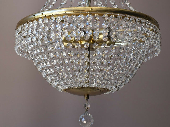 Matching Antique Style Vintage Crystal Chandeliers, Home Lighting, Lamp, Pendant